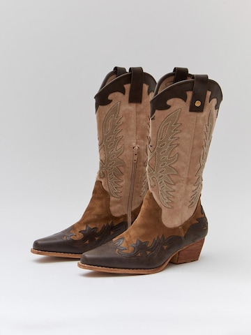 BUONAROTTI Cowboystiefel in Braun: Vorderseite