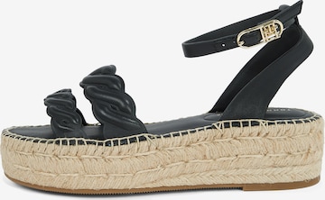 TOMMY HILFIGER Pántos szandál 'Rope' - fekete: elől