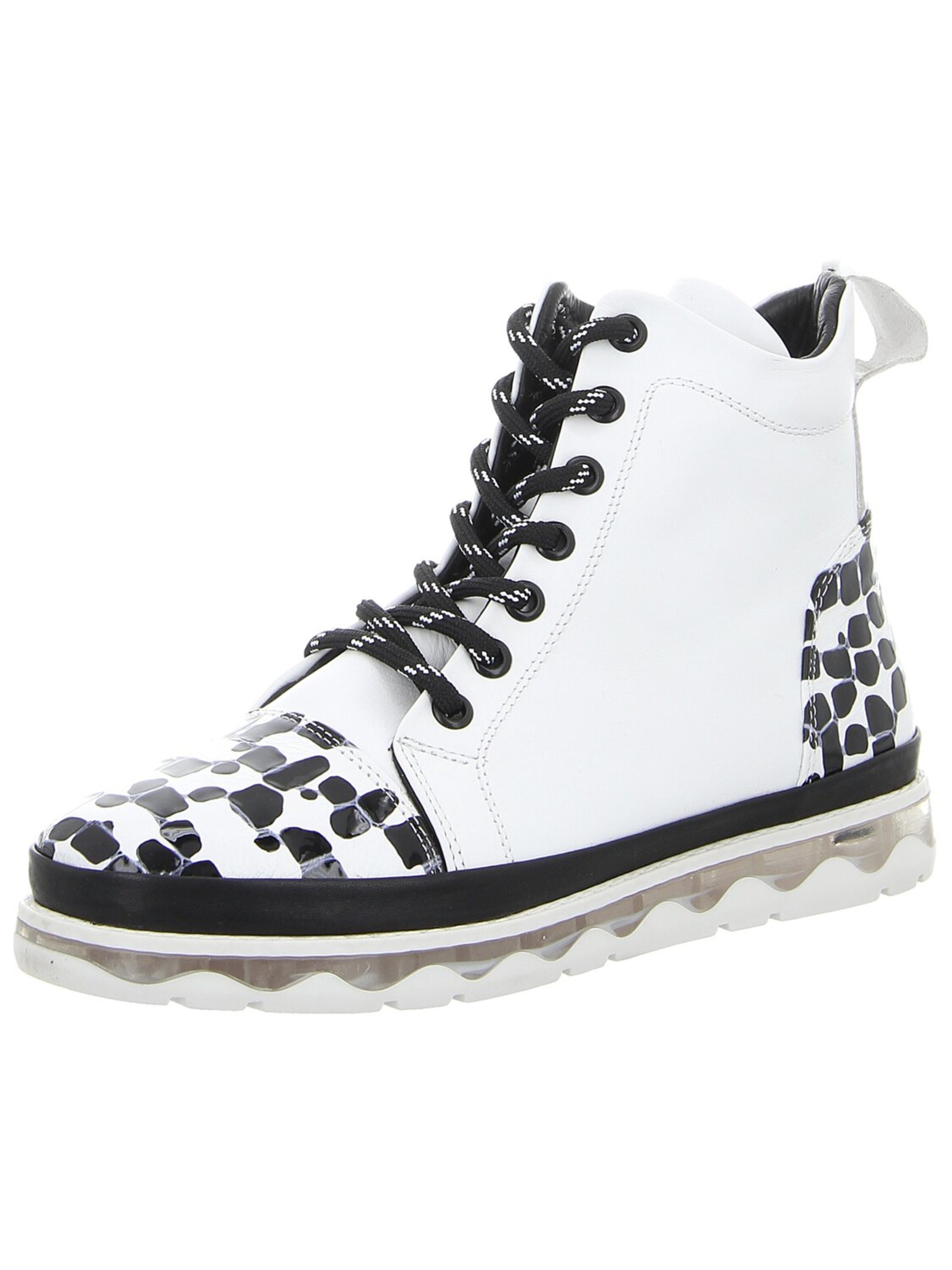 2GO FASHION Lace-Up Boots 'Damen Stiefelette 8090-501-001 Echt Leder in weiß' in White: front