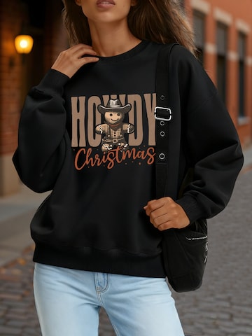 GORHEY Sweatshirt 'Women's Oversized Sweatshirt with  Letter Print, Warm Fleece Blend'‌‌‌‌‌‌‌ in Schwarz