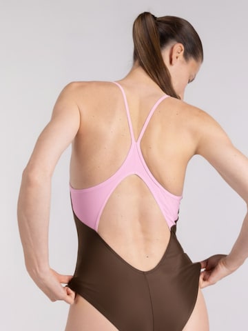 WALLIEN Sportbadeanzug 'Liberty Racerback' in Braun