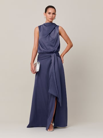 Sável Avondjurk 'Elliana' in Blauw: voorkant