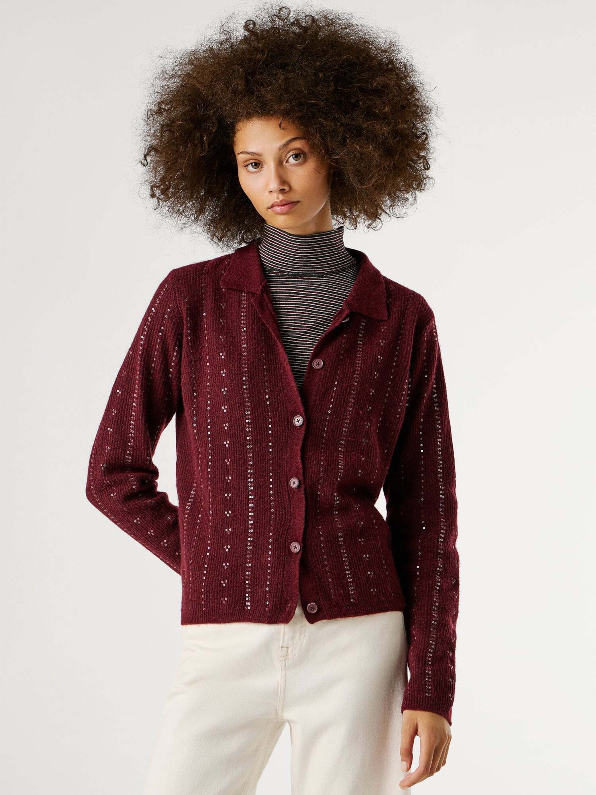Pepe Jeans Knit cardigan 'ELAINE' in Red: front