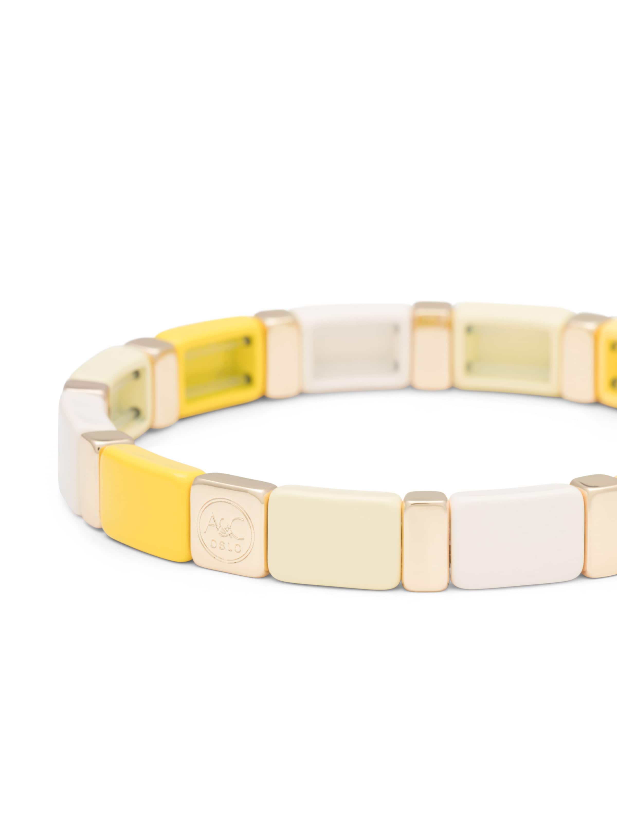 A&C Oslo – Nordic Design Jewellery Bracelet 'Enamel Tiles' in Yellow