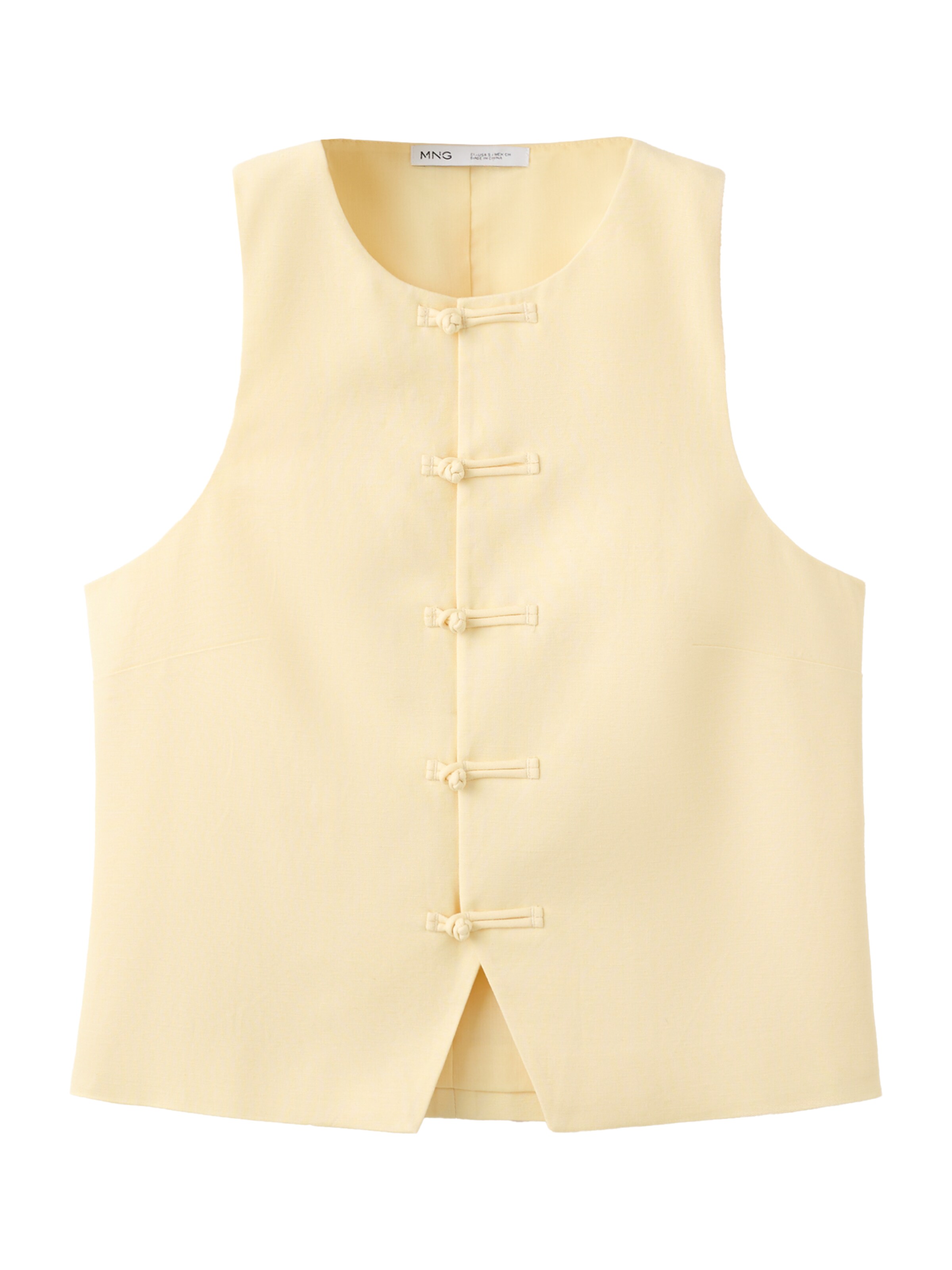 MANGO Weste 'LAGUNA' in Gelb: Vorderseite