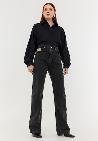 TOPTOP STUDIO Wide Leg Jeans in Schwarz