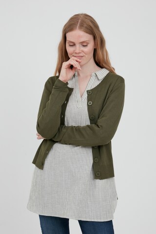 Fransa Knit Cardigan in Green: front
