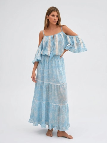 Miss June - Vestido 'Robe Longue Karena' en azul: frente