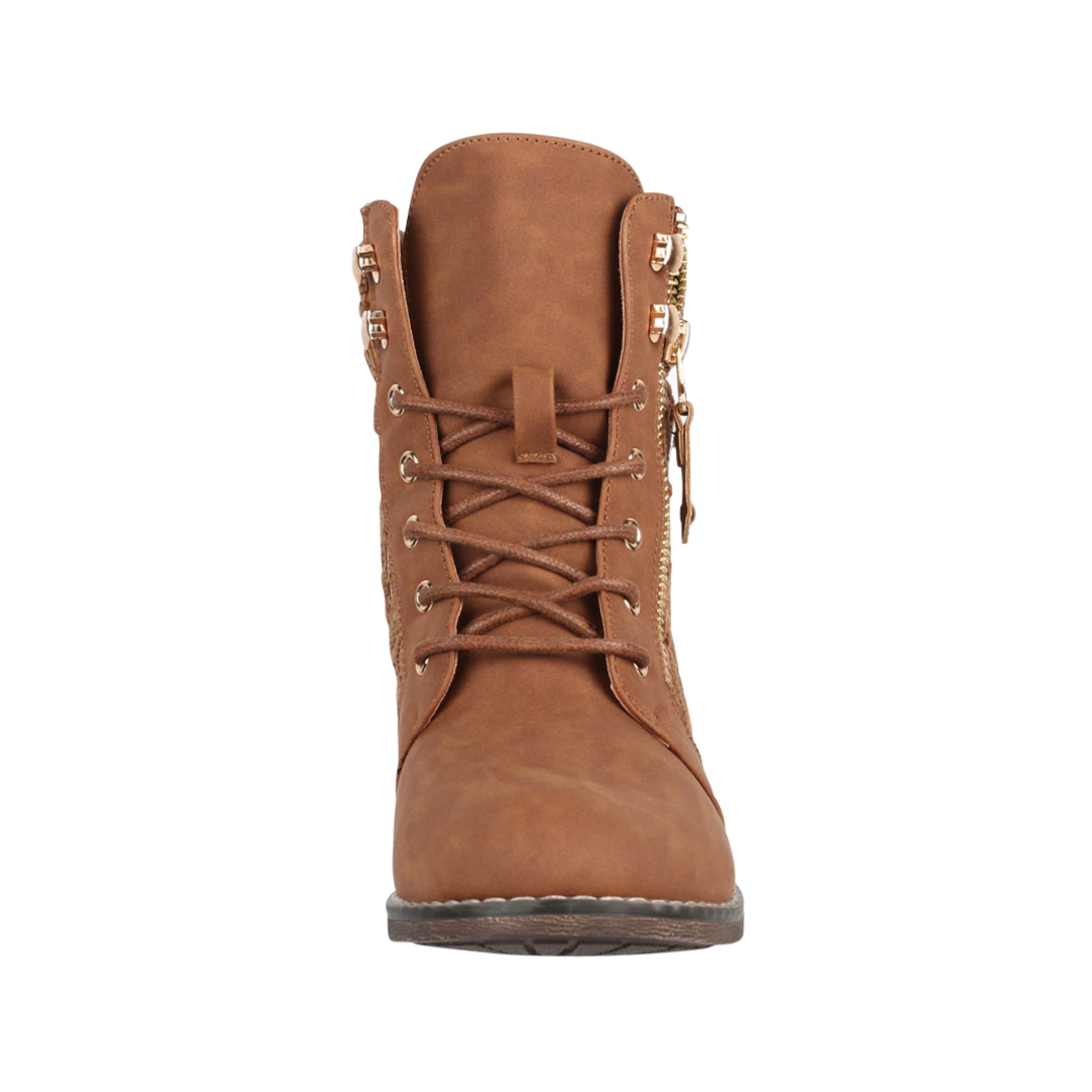 Elara Snørestøvletter i beige