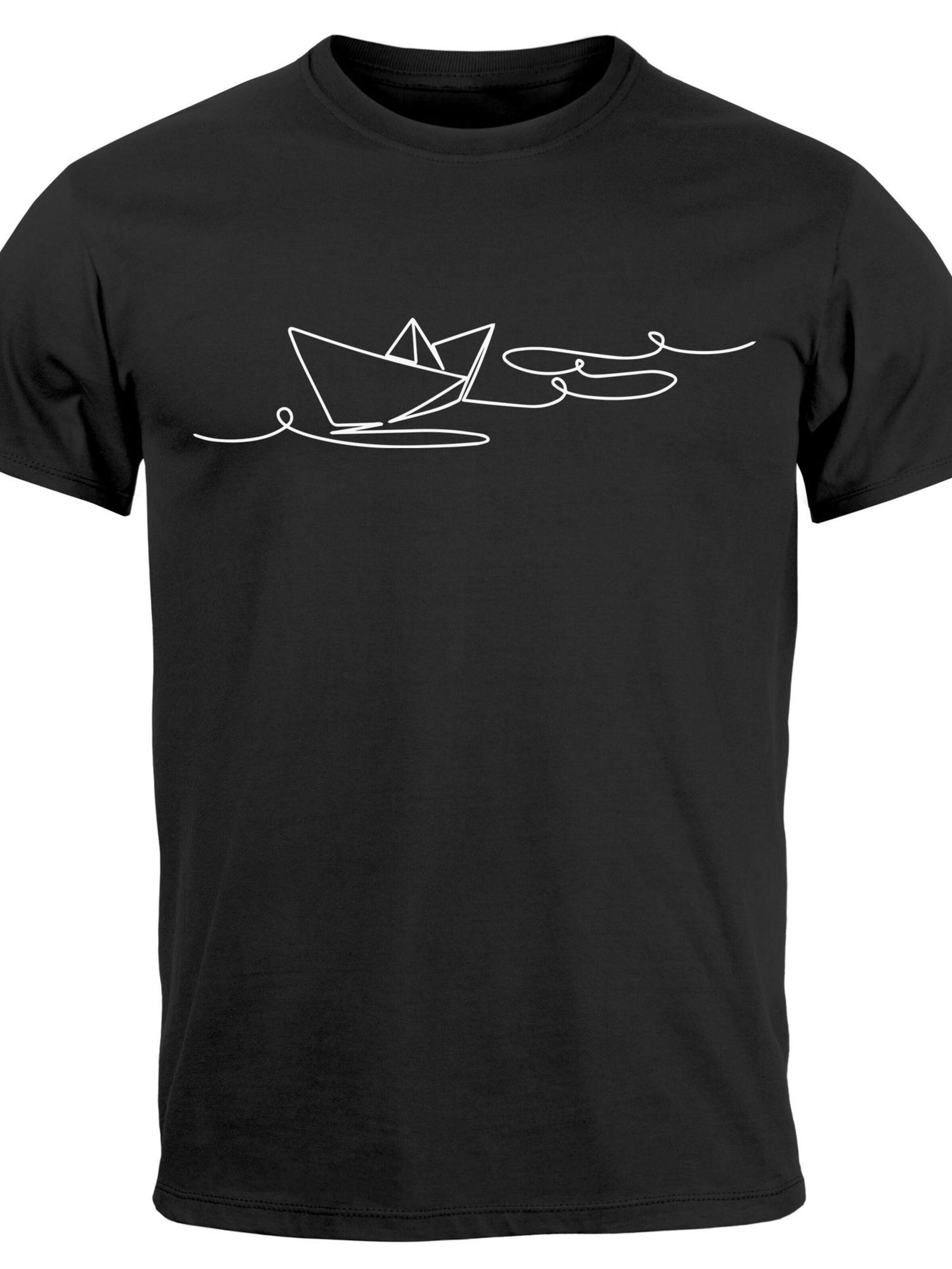 Neverless Shirt 'Paperschiff' in Black
