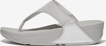 FitFlop T-Bar Sandals in Silver: front