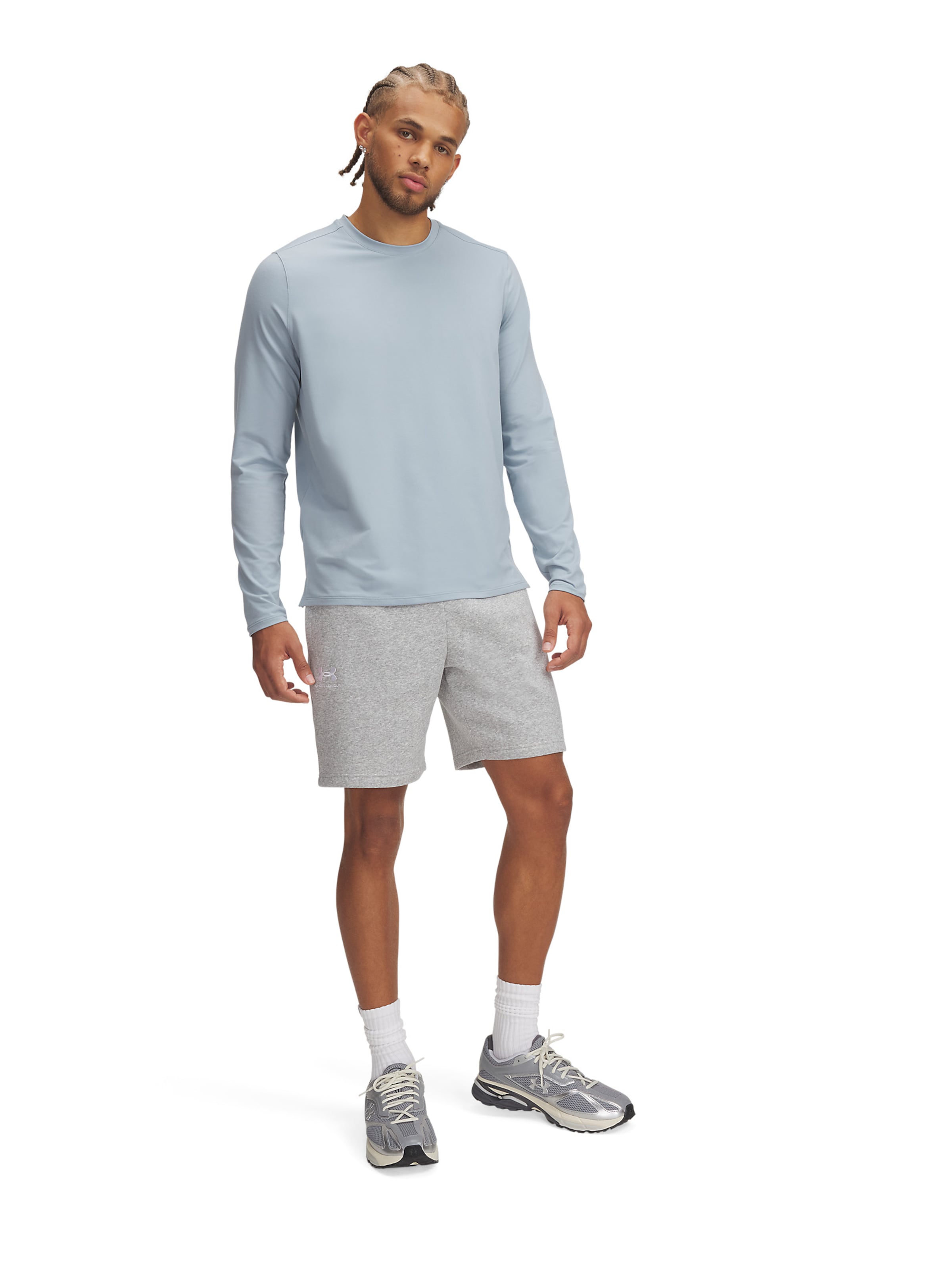 UNDER ARMOUR Loose fit Workout Pants 'Essential' in Grey