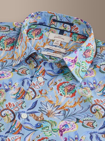 Coupe regular Chemise 'Signature' Next en bleu