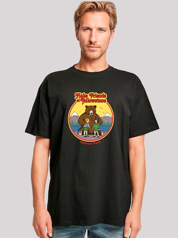 T-Shirt 'US National Parks Make Friends At Yellowstone' F4NT4STIC en noir : devant