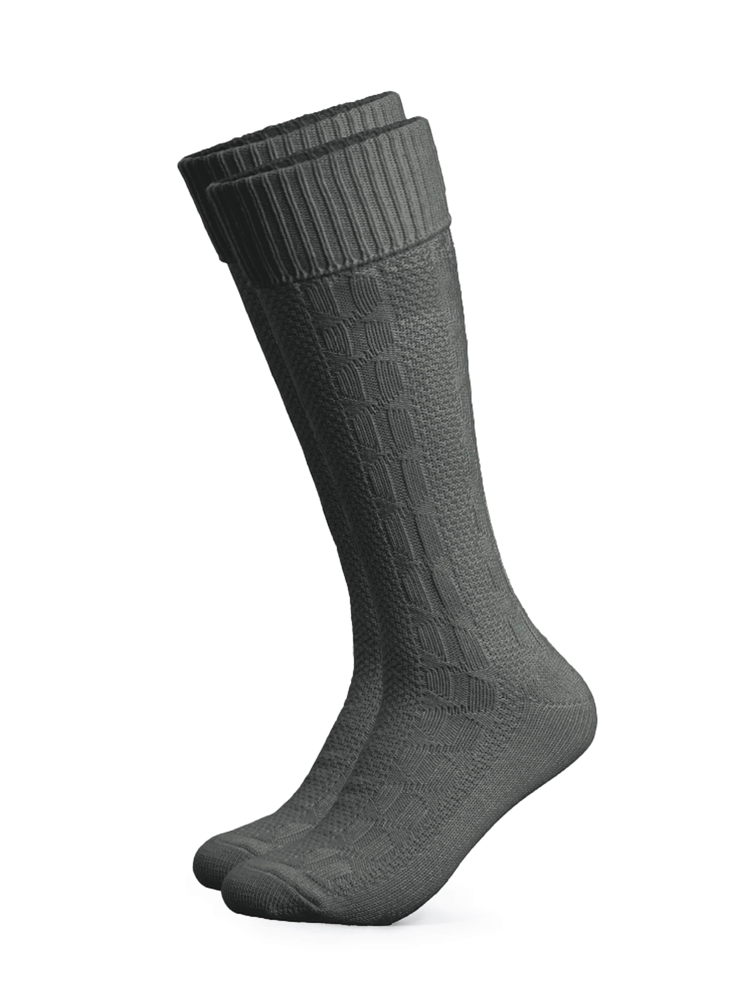 HerzSticht Traditional Socks 'Silberdistel' in Grey: front