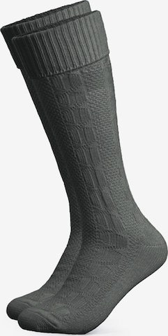 HerzSticht Trachtensocken 'Silberdistel' in Grau: Vorderseite