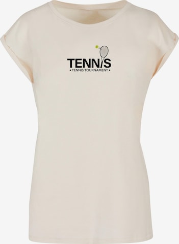 T-shirt 'Tennis Racket' Merchcode en beige : devant