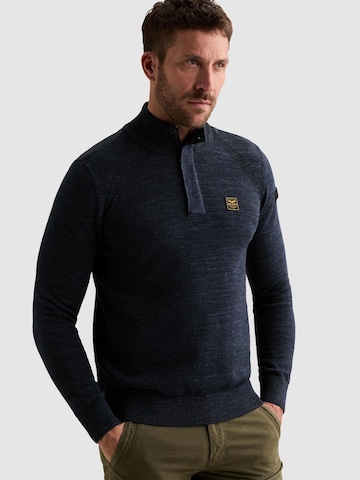 PME Legend Sweter 'Pullover with half-zip and raglan sleeves' w kolorze niebieski