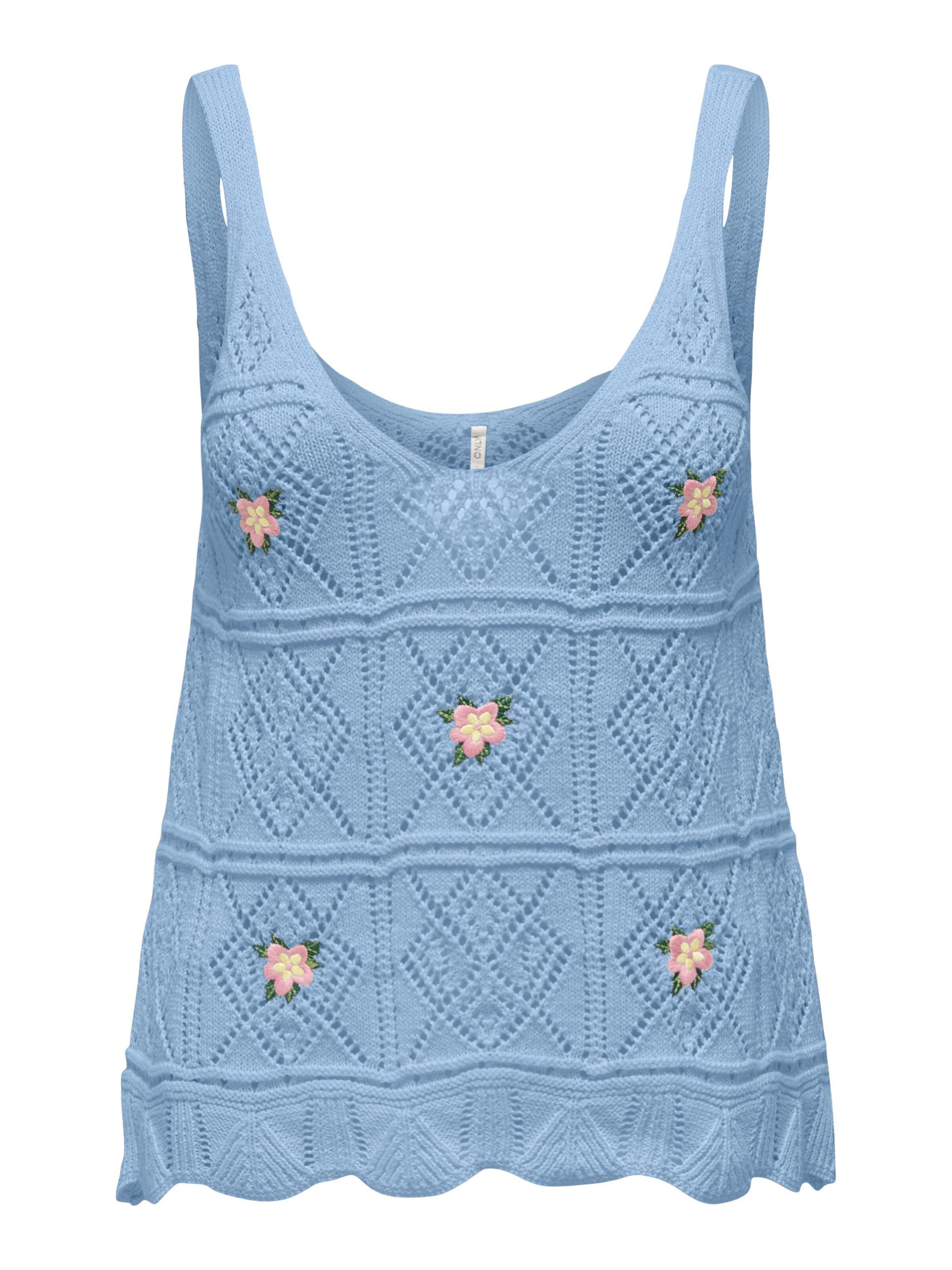 ONLY Knitted Top 'Ariba' in Blue: front