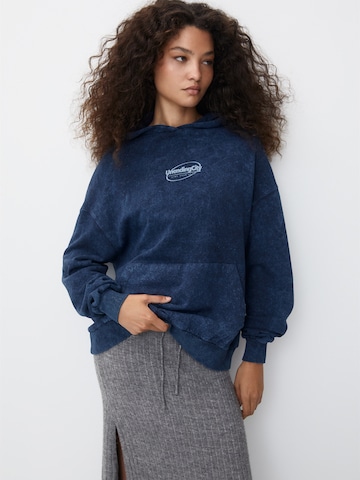 Pull&Bear Mikina - Modrá: predná strana