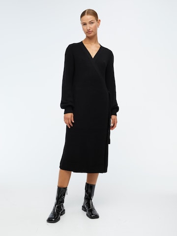 OBJECT فستان مُحاك 'Amelia' بلون أسود: الأمام