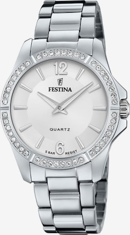 Montre à affichage analogique FESTINA en argent : devant