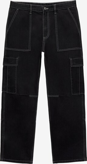 Pull&Bear Jeans cargo en noir, Vue avec produit