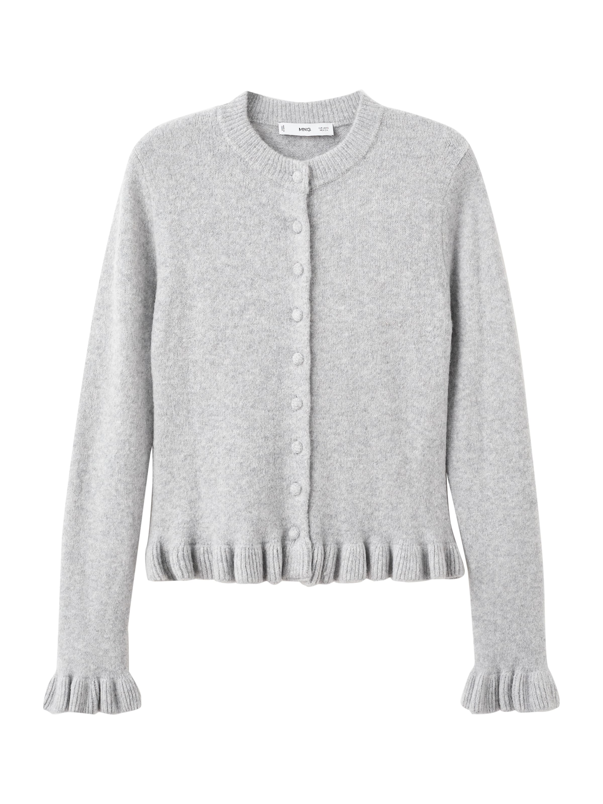 MANGO Strickjacke 'FLEUR' in Grau: Vorderseite