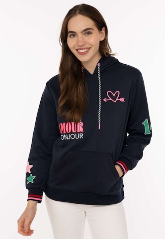 Zwillingsherz Sweatshirt in Blauw: voorkant