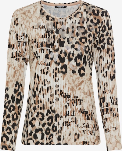 Olsen Langarmshirt, schmal geschnitten, moderner Leo-Print in S in beige, Produktansicht