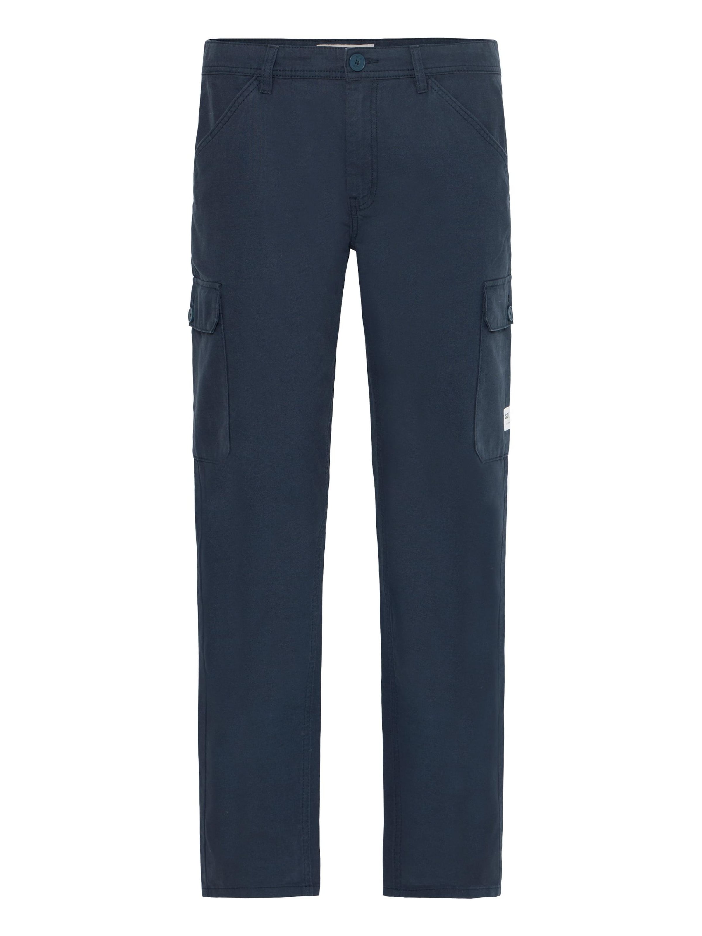 !Solid Regular Cargobroek 'CADIS' in Blauw: voorkant