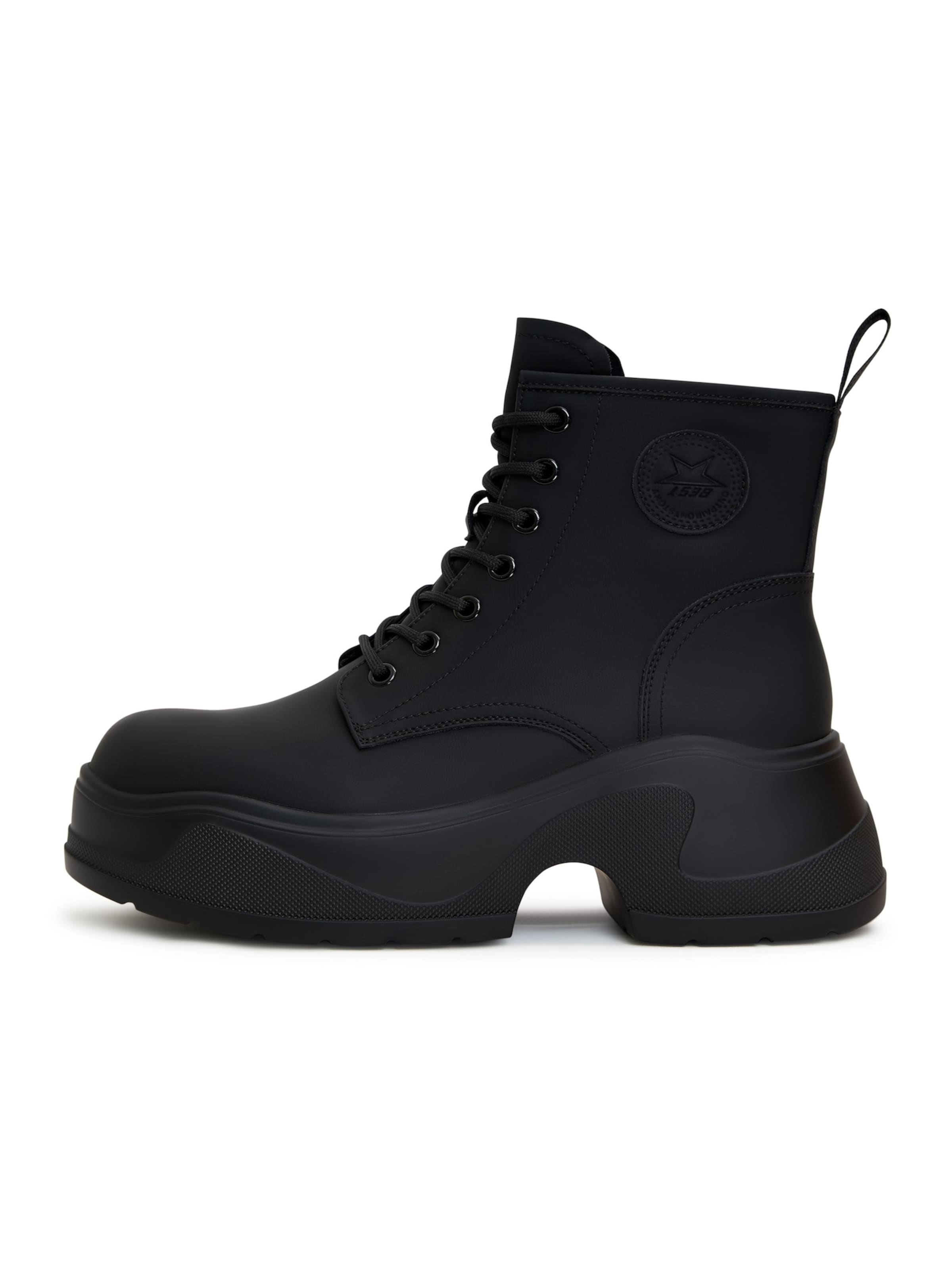 CESARE GASPARI Lace-up bootie in Black: front