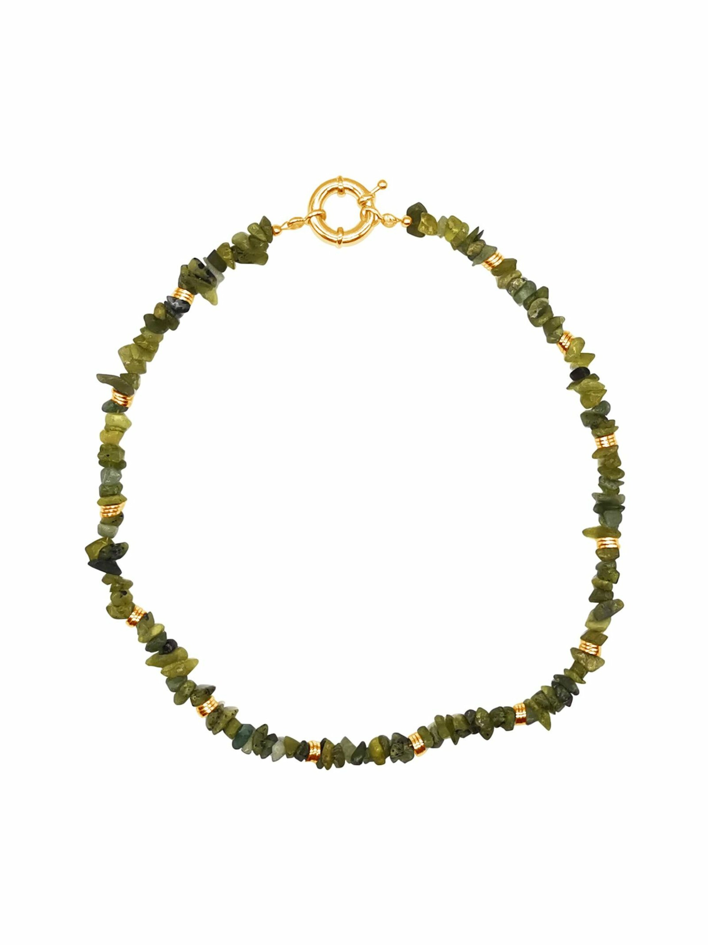 Gemshine Kette ohne Anhänger 'JADE' in Gold: Vorderseite