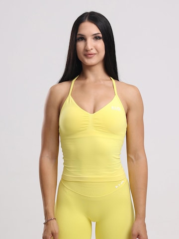 neverover - Top deportivo 'Hue Halter Seamless Top' en amarillo: frente