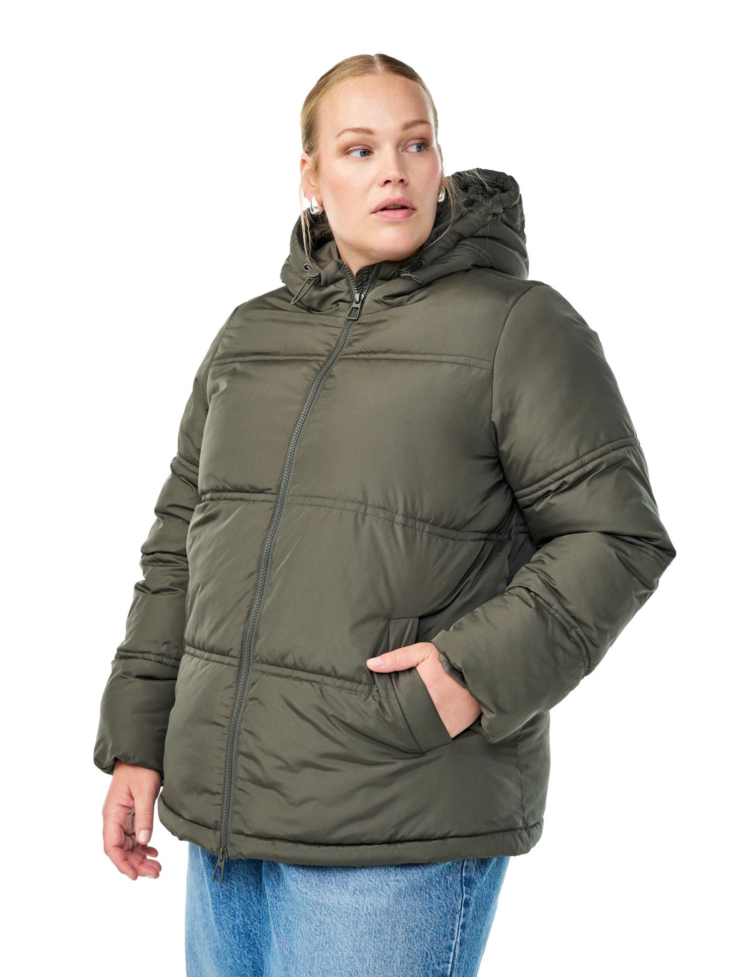Zizzi Winterjacke 'Calea' in Grau: Vorderseite