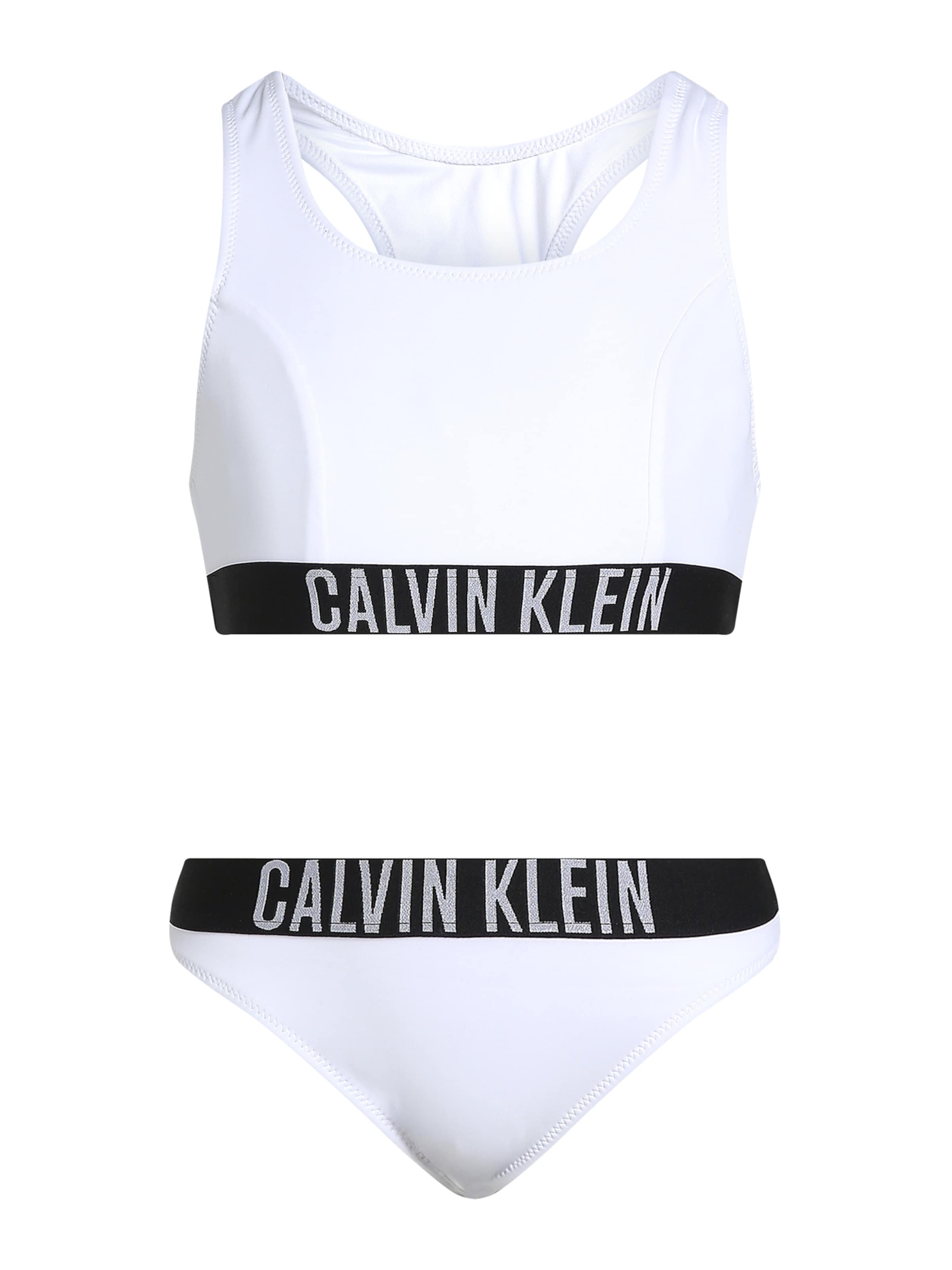 Calvin Klein Swimwear Bralette Bikini in White: front