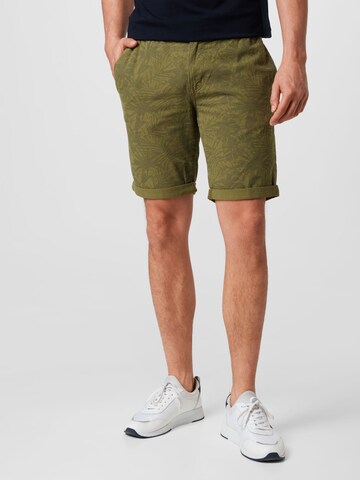 TOM TAILOR DENIM Regular Chino Pants in Green: front