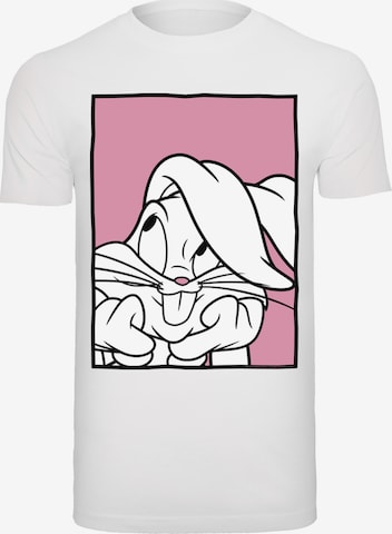 F4NT4STIC Shirt 'Looney Tunes Bugs Bunny Adore' in Wit: voorkant