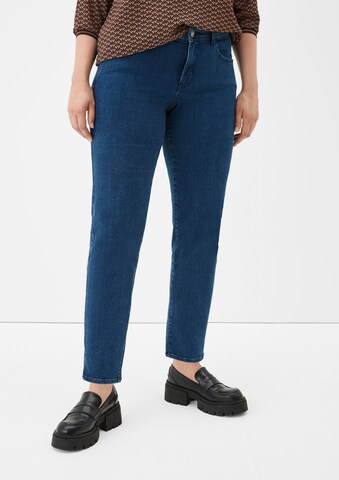 Coupe slim Jean TRIANGLE en bleu : devant