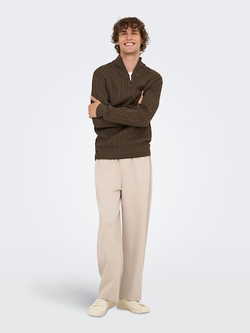 Only & Sons Pullover 'ONSLoui' i brun