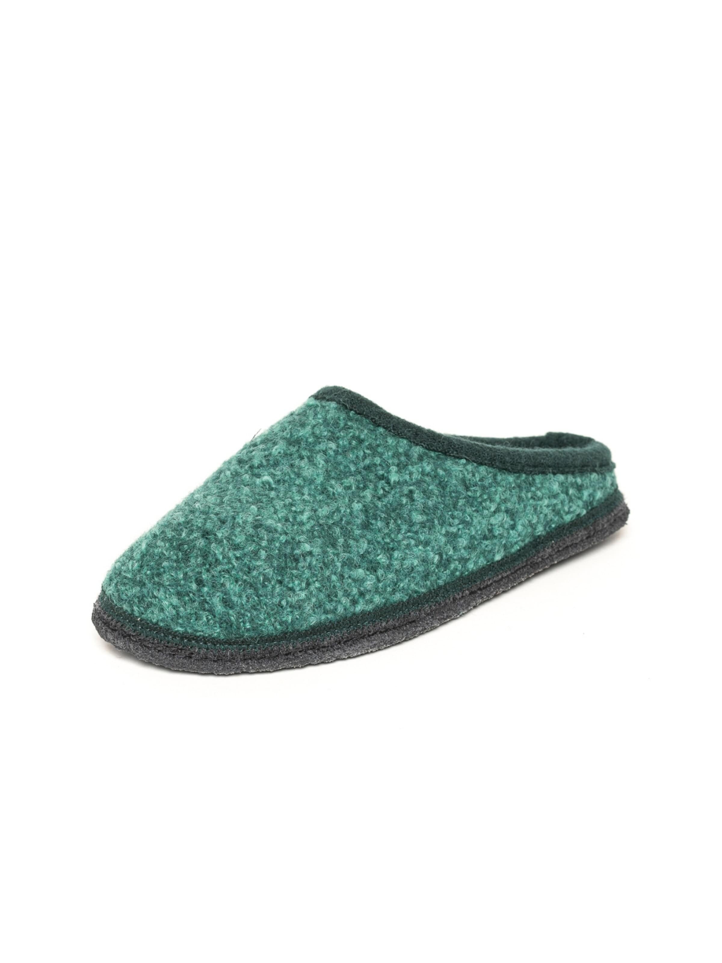 Gottstein Slippers 'Walkpantoffel Wool Venture Low' in Green: front