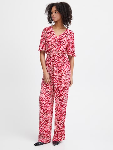 ICHI Jumpsuit 'MARRAKECH' in Roze: voorkant