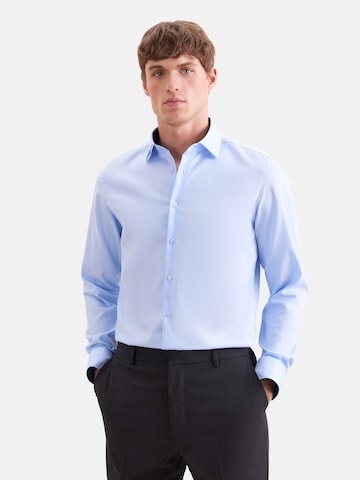 SEIDENSTICKER Slim fit Zakelijk overhemd in Blauw: voorkant
