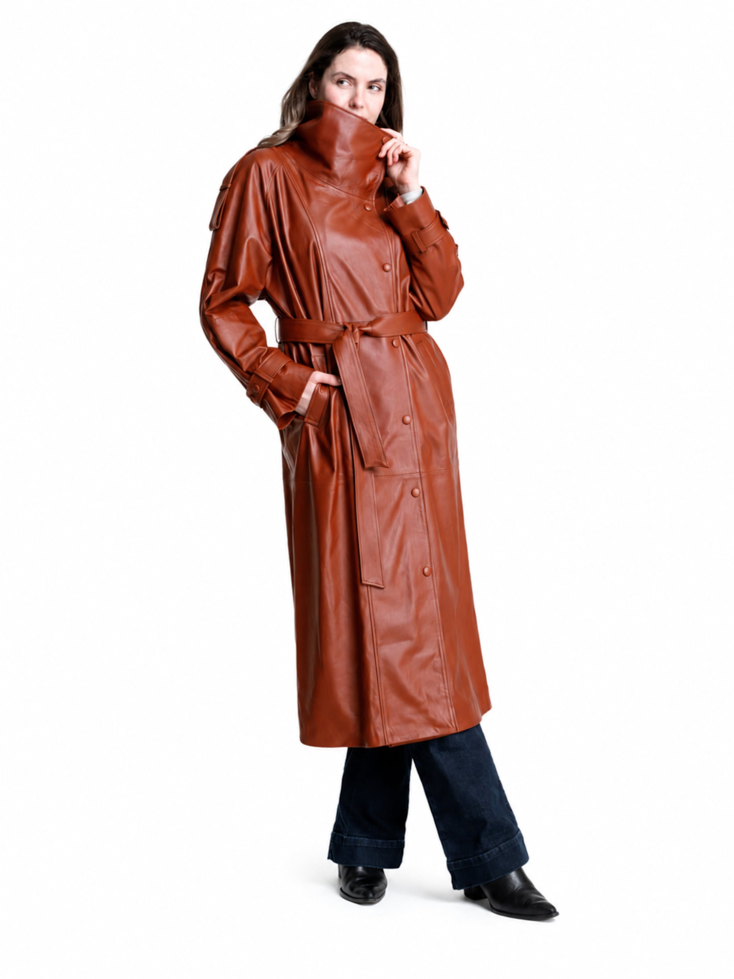 Mouflon Between-Seasons Coat in Brown: front