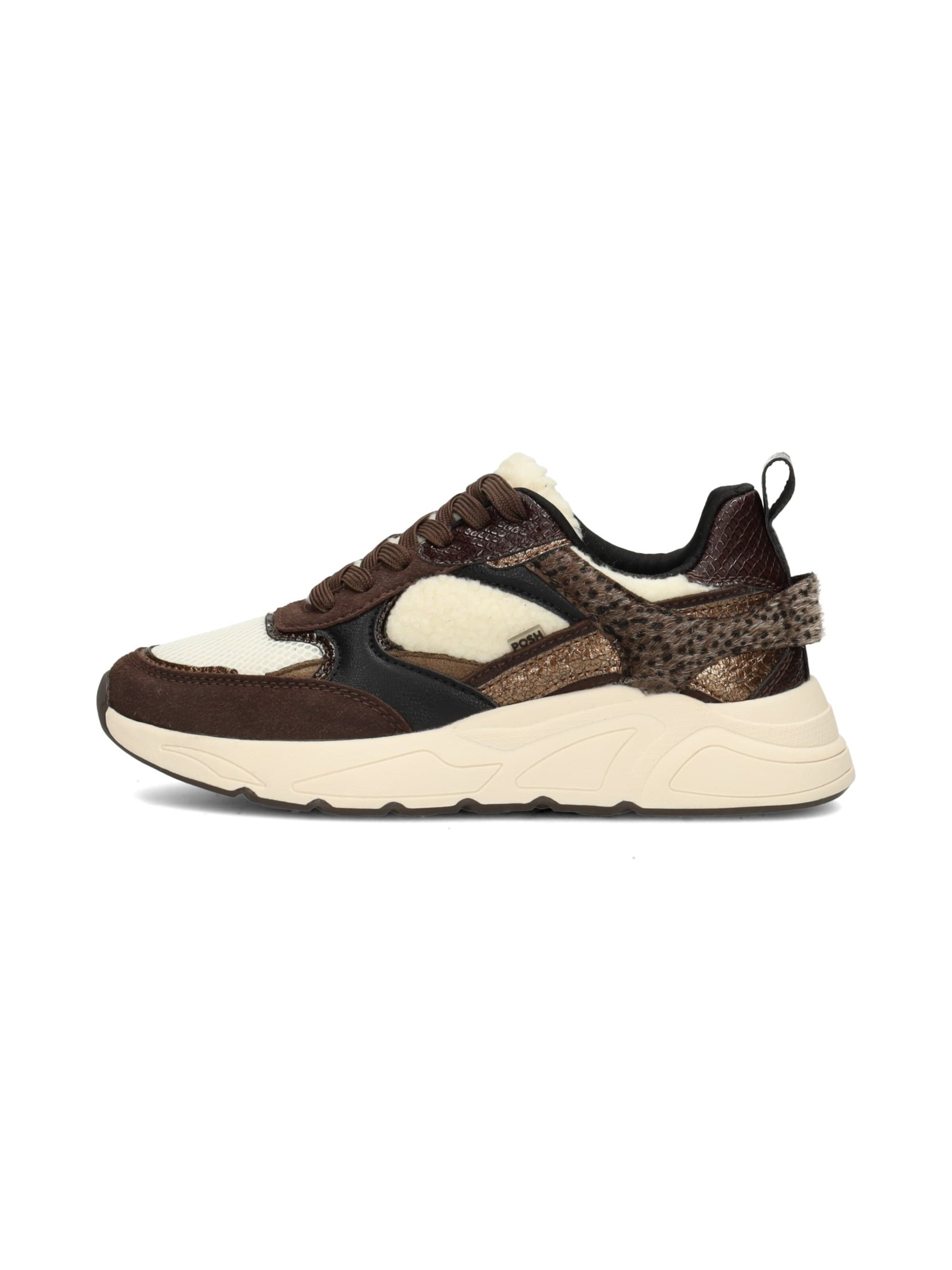 POSH by Poelman Sneakers laag 'POSH by Poelman CARO Damen Sneaker' in Bruin: voorkant