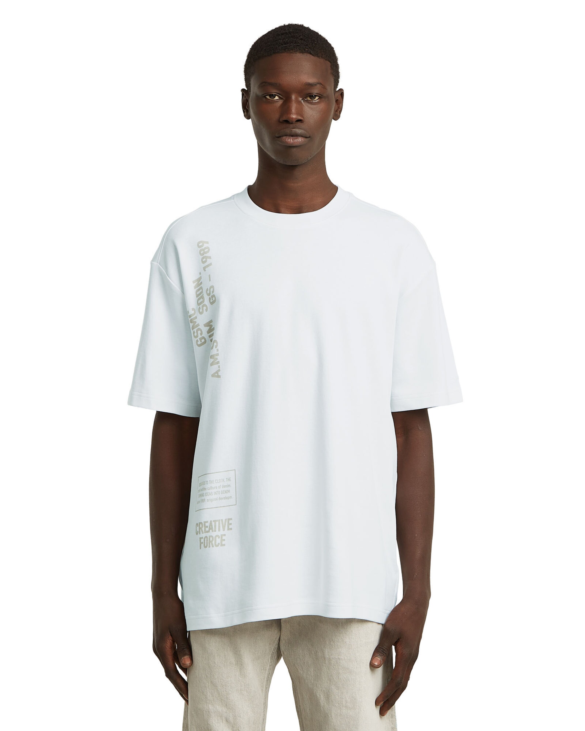 G-STAR T-Shirt - 'Stencil Relaxed' in Weiß: Vorderseite