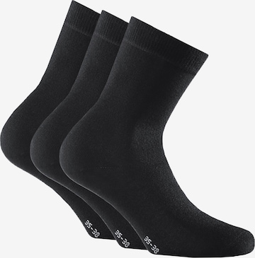 Calzino di Rohner Basic in nero: frontale
