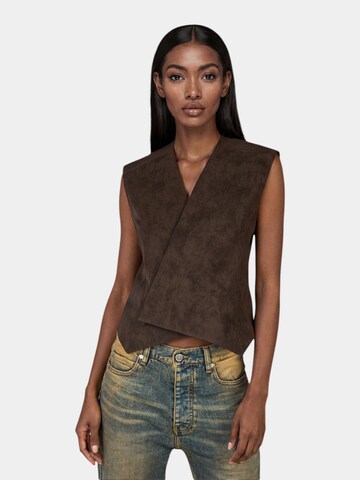 Made By Society Between-Season Jacket 'Vesta FRONTIER - V27367' in Brown: front