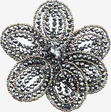 COLLEZIONE ALESSANDRO Brosche 'Blume' in Schwarz: Vorderseite