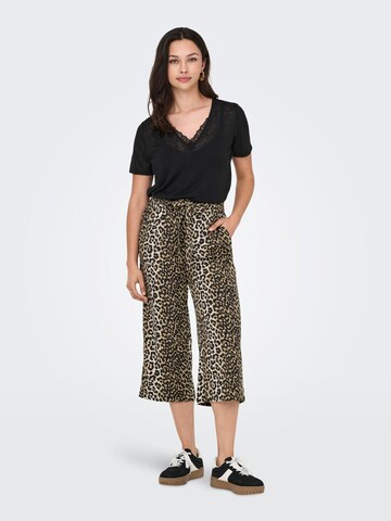 ONLY Wide leg Pleat-front trousers 'ONLNova' in Brown